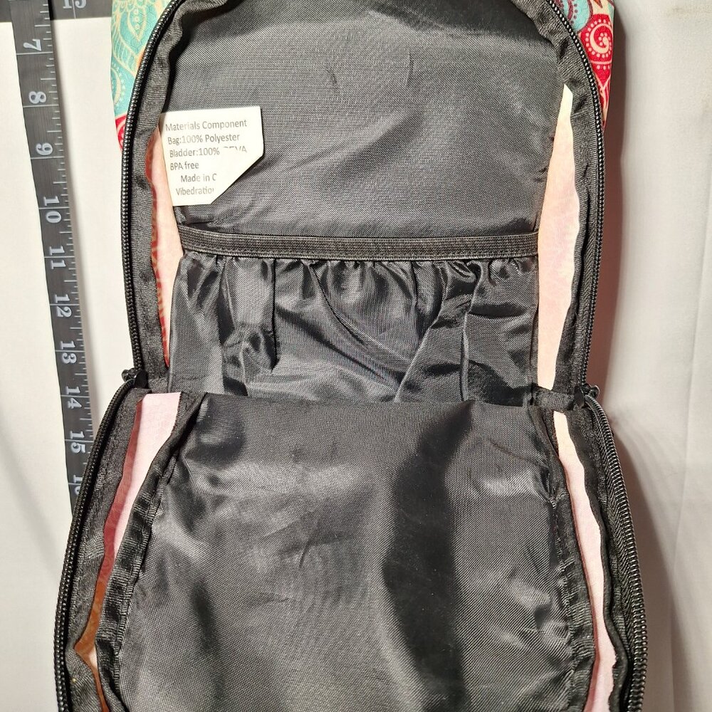 Vibedration Hydration Backpack w/o bladder - turquoise/orange pattern - Picture 10 of 15